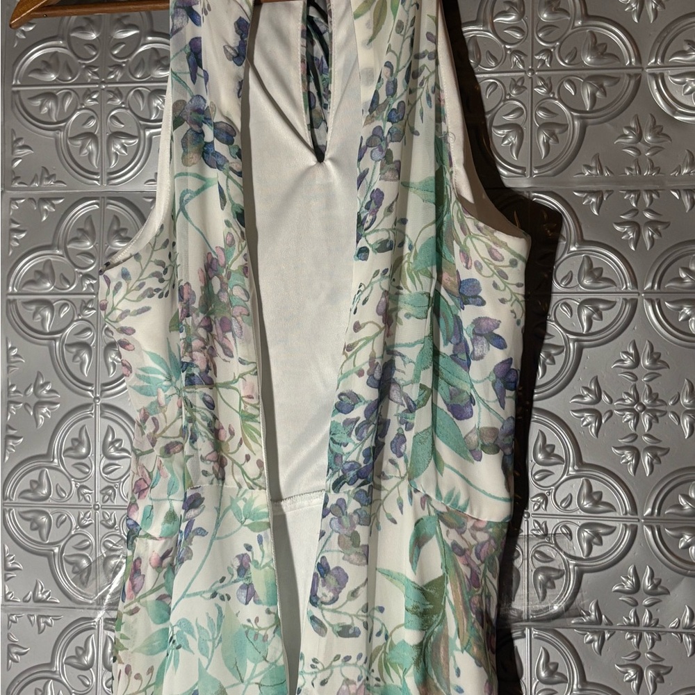 Vintage Leslie Fay maxi dress gown pastel vacation summer wedding party elegant - Picture 9 of 11